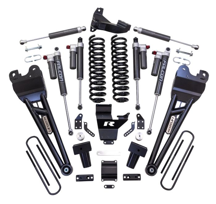 4" COIL SPRING SUSPENSION SYSTEM WITH FALCON MAX3.3 SHOCKS AND RADIUS ARMS - 2023-2025 FORD SUPER DUTY F250/F350 4WD