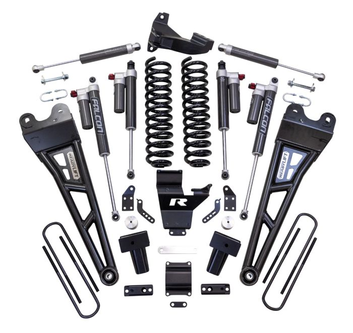 4" COIL SPRING SUSPENSION SYSTEM WITH FALCON MAX3.3 SHOCKS AND RADIUS ARMS - 2017-2022 FORD SUPER DUTY F250/F350 4WD