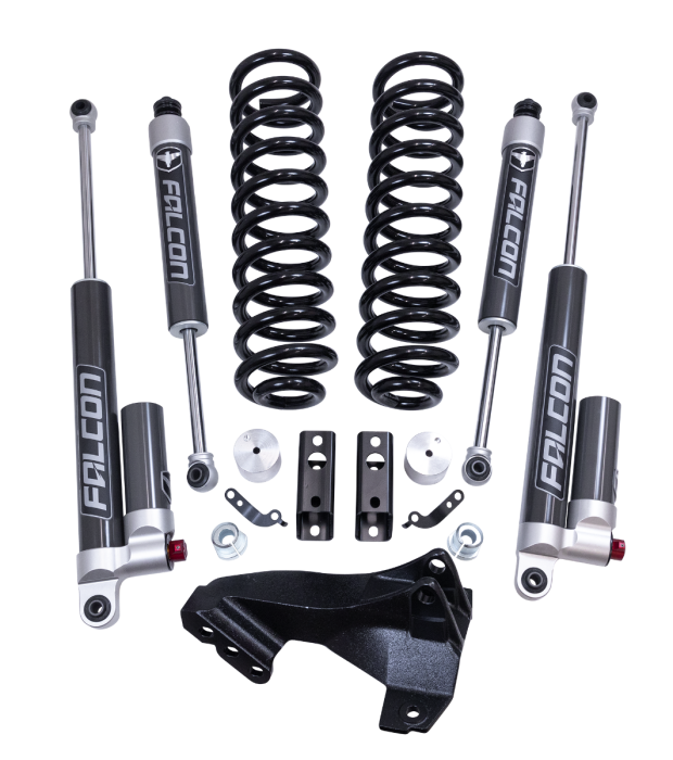 2.5" Coil Spring Front Lift Kit W/Falcon 2.1 Monotube Fronts And Tow Haul Rear Shocks - Ford Super Duty Diesel 4WD 2020-2025