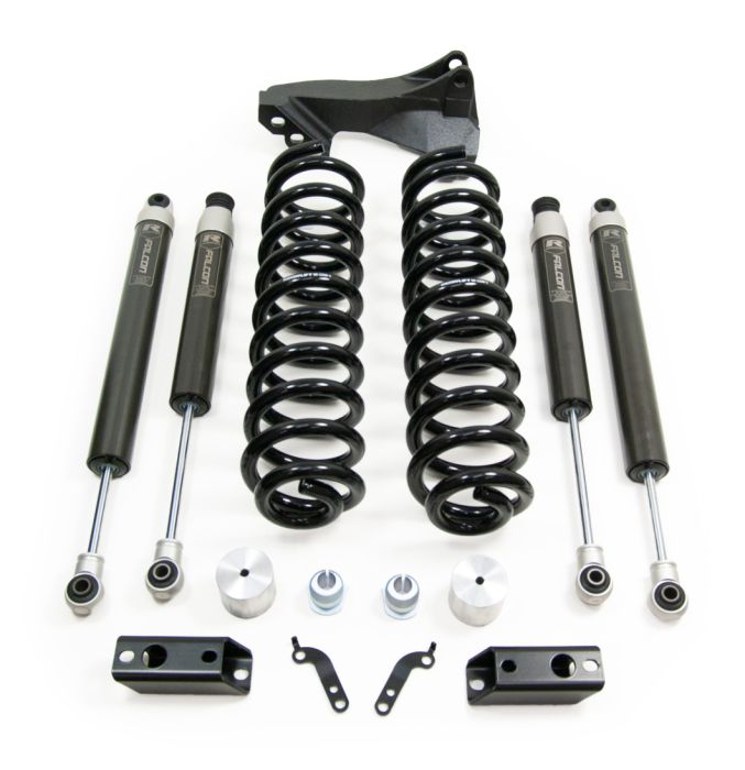 2.5" Coil Spring Front Lift Kit W/Falcon 1.1 Monotube Shocks Front/Rear - Ford Super Duty Diesel 4WD 2017-2019